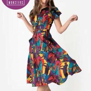 Unique Vintage Universal Monsters Shirt Dress Sz S